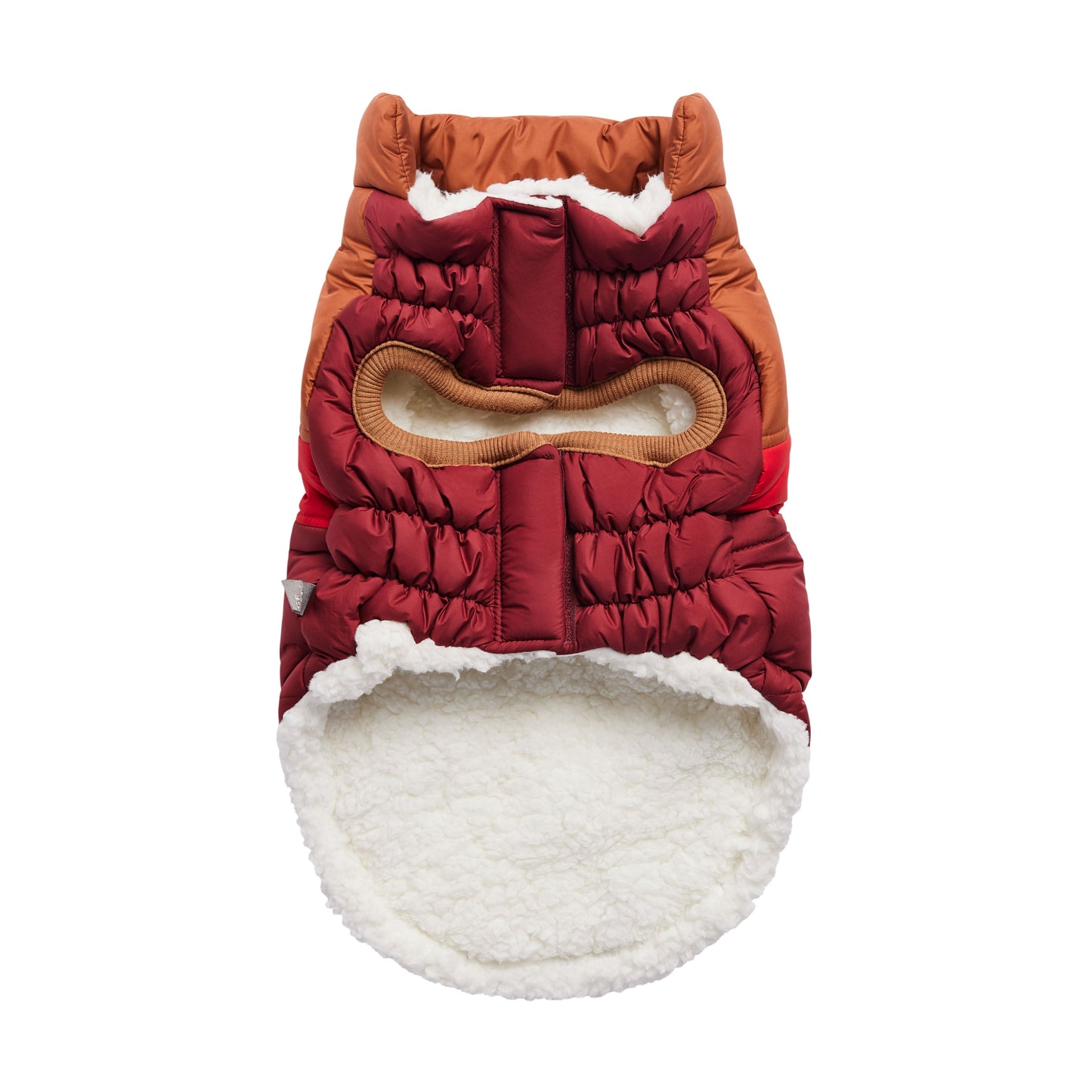 Retro Puffer Dog Jacket – Dark Red | Elasto-FIT