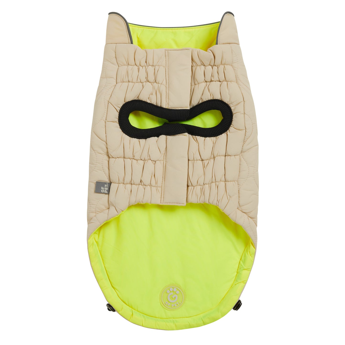 Reversible Chalet Dog Jacket – 2-in-1 Waterproof, Sand/Yellow