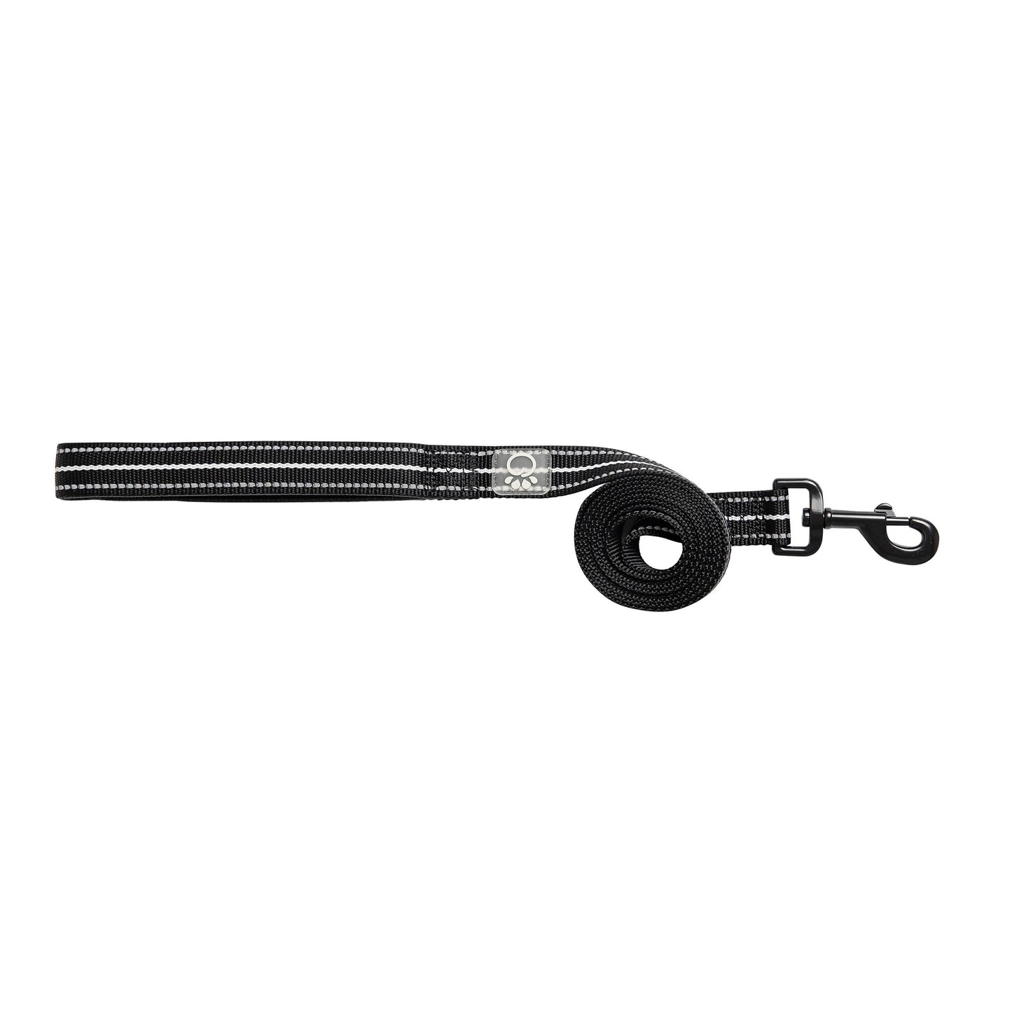 Reflective Dog Leash – 6 ft High-Visibility Nylon, Black