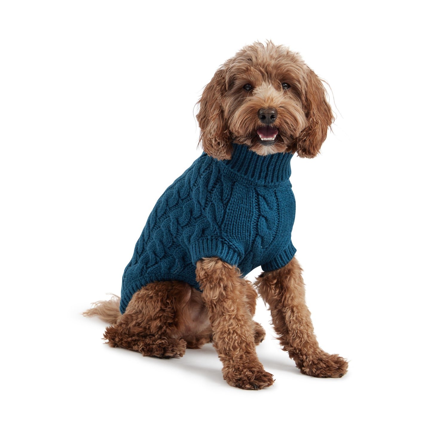 Dog Sweater – Chalet Cable Knit Dark Teal