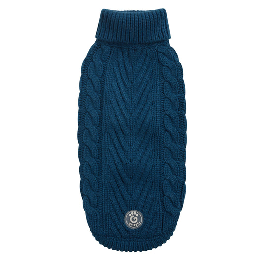 Dog Sweater – Chalet Cable Knit Dark Teal
