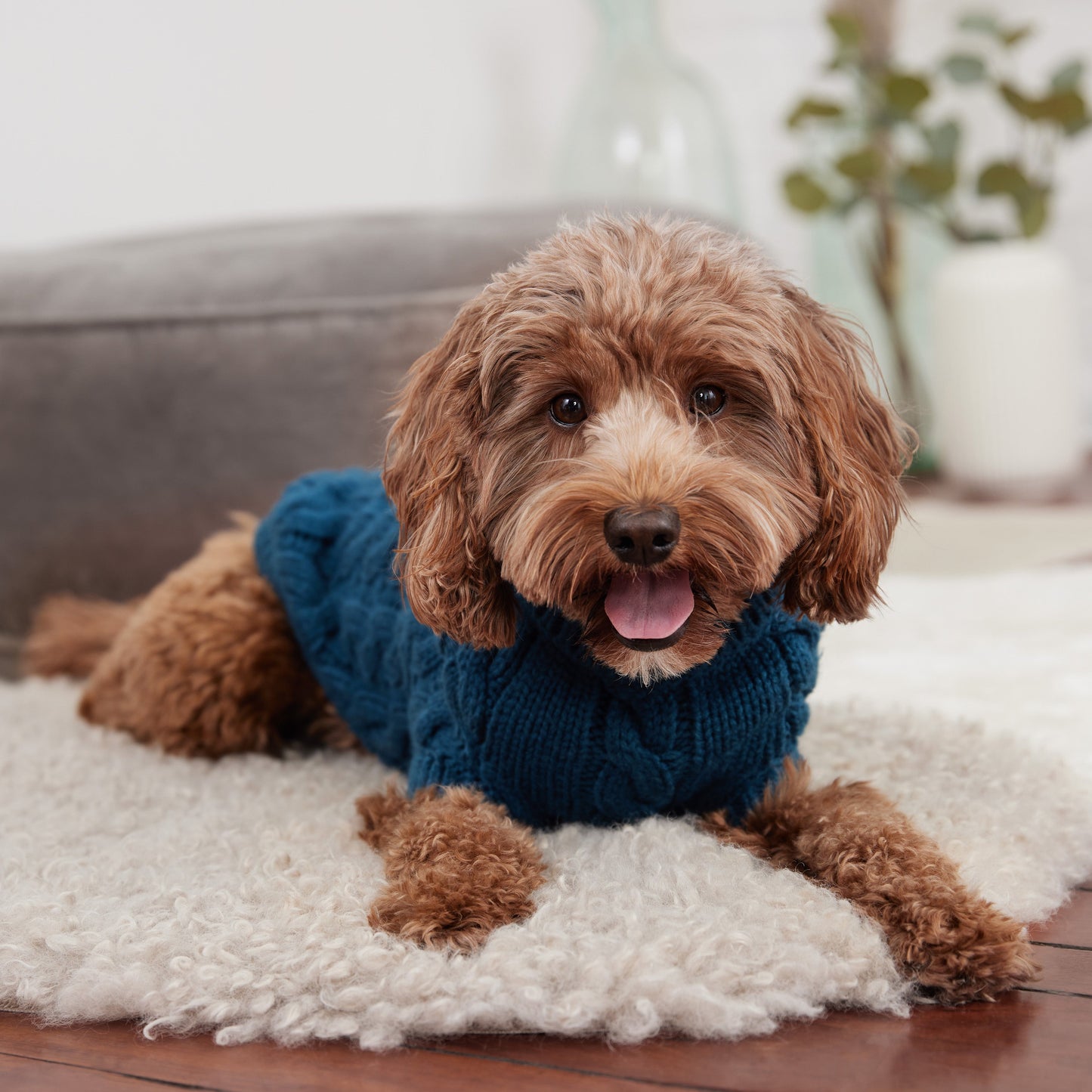 Dog Sweater – Chalet Cable Knit Dark Teal