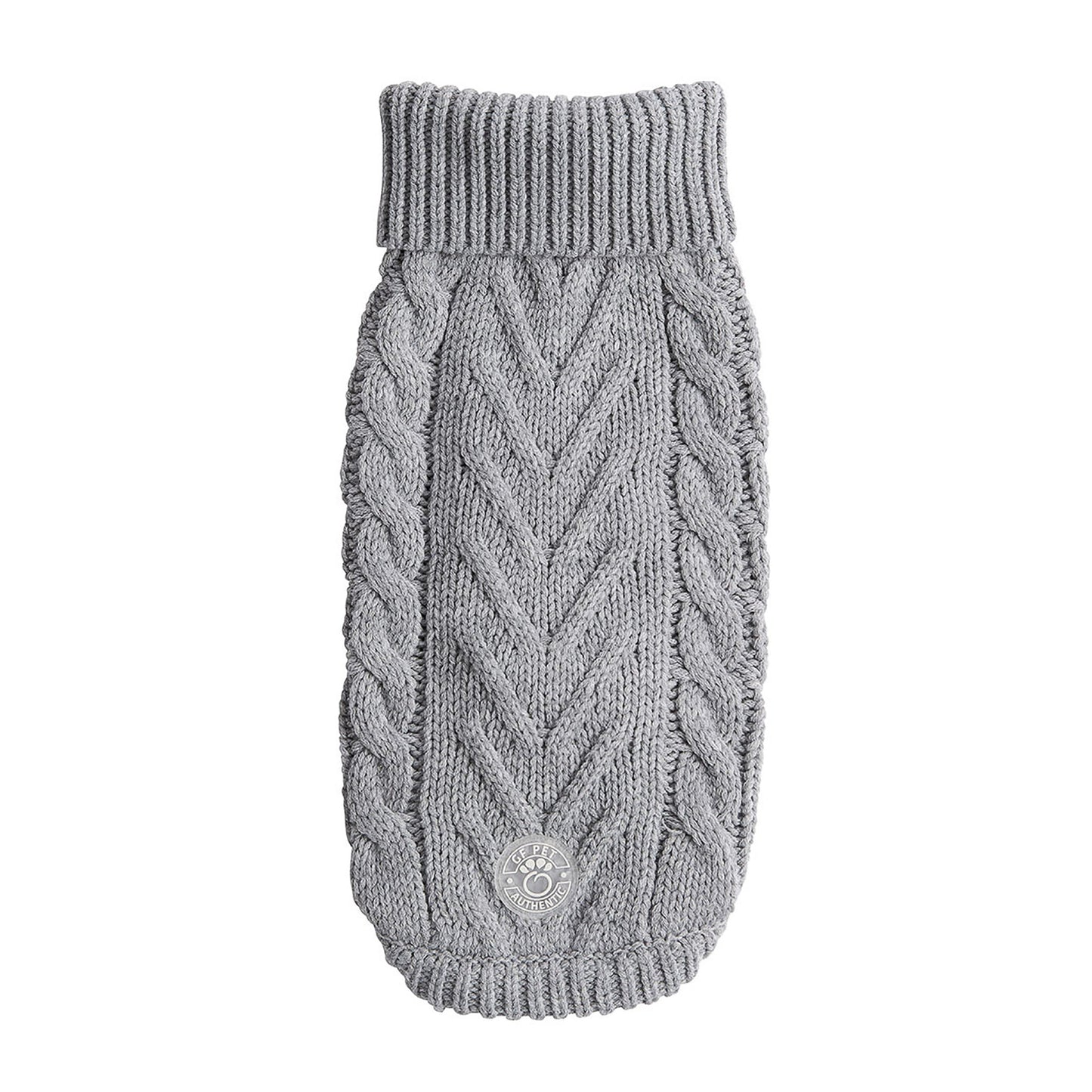 Dog Sweater – Chalet Cable Knit Turtleneck Grey