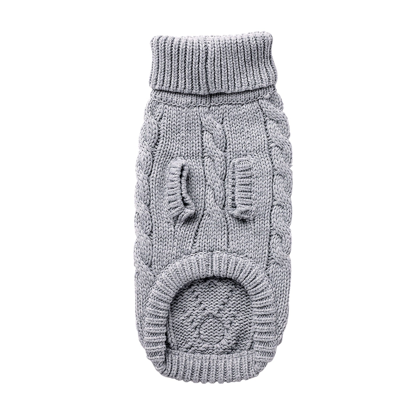 Dog Sweater – Chalet Cable Knit Turtleneck Grey