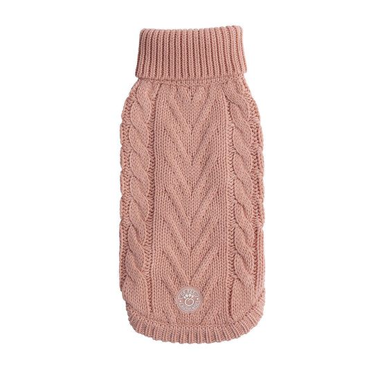 Dog Sweater – Chalet Cable Knit Pink