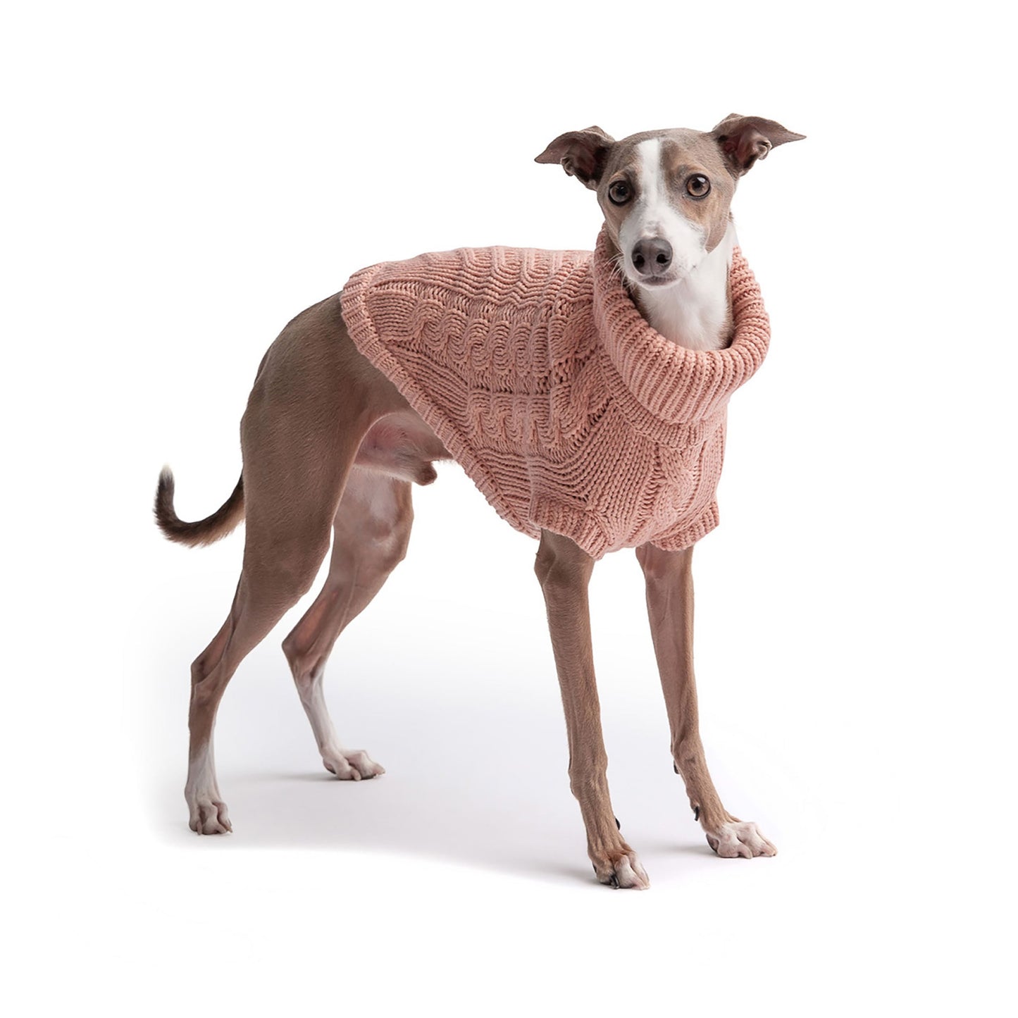 Dog Sweater – Chalet Cable Knit Pink