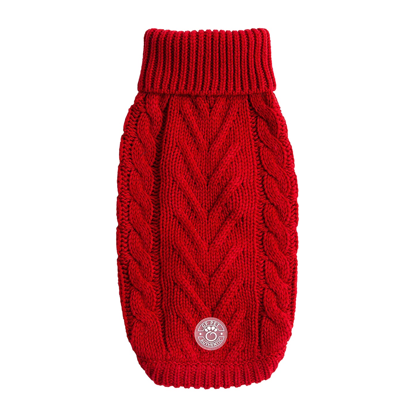 Dog Sweater – Chalet Chunky Cable Knit Red