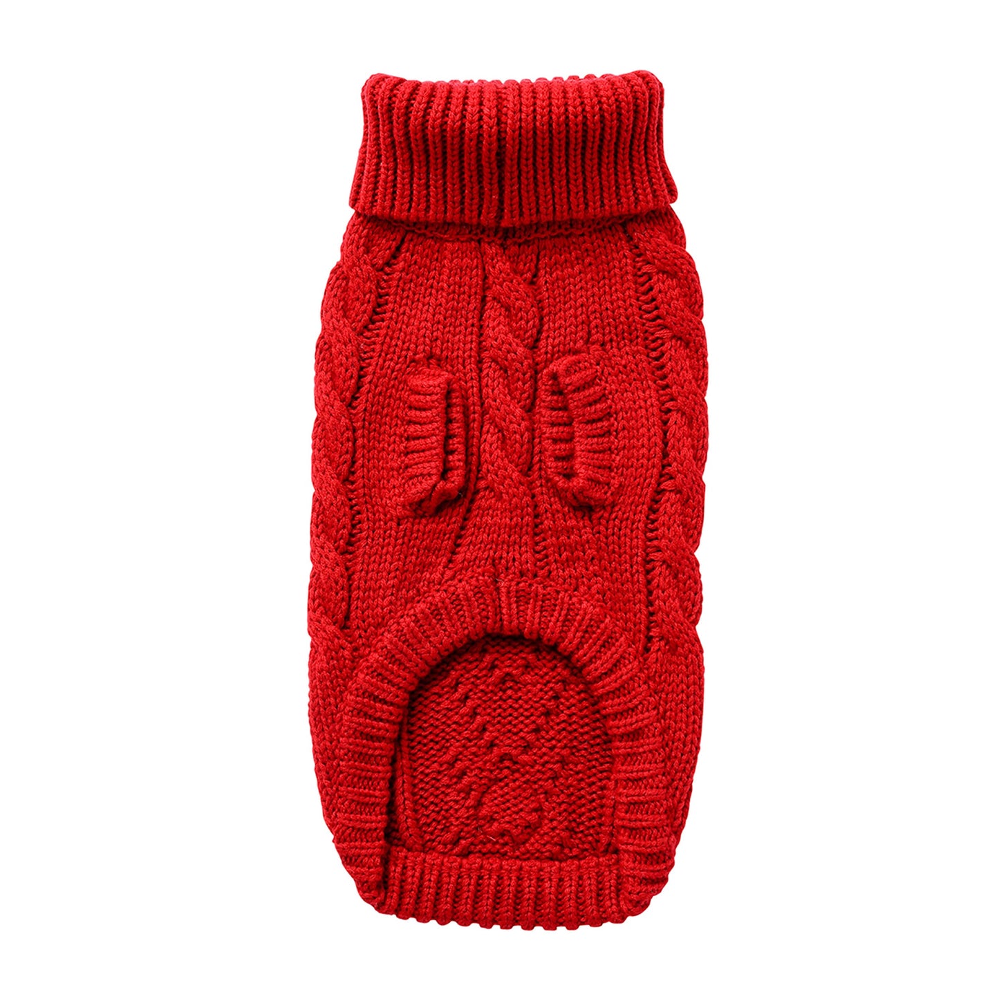 Dog Sweater – Chalet Chunky Cable Knit Red