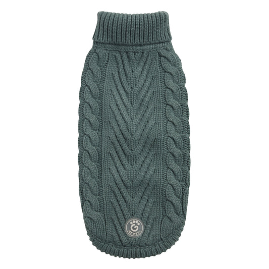 Dog Sweater – Chalet Chunky Cable Sage