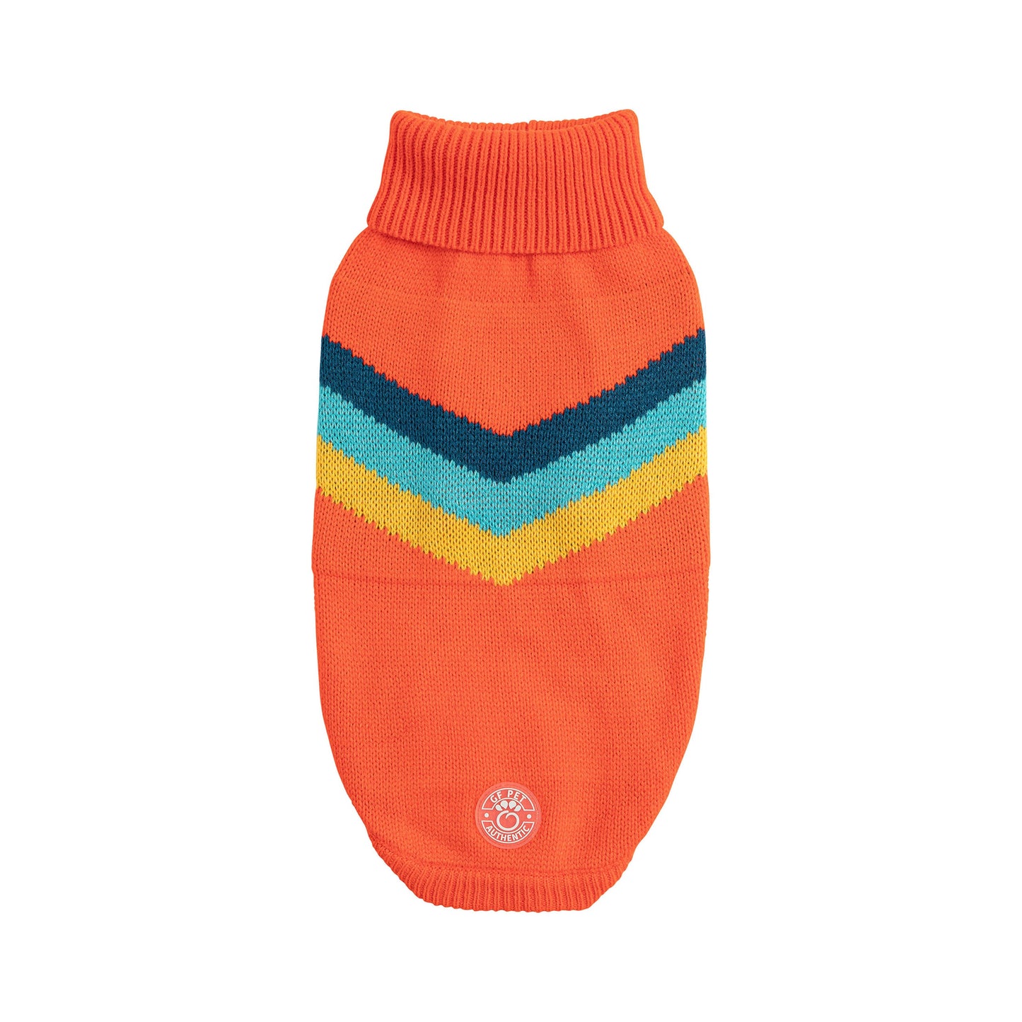 Dog Sweater – Alpine Retro Chevron Orange
