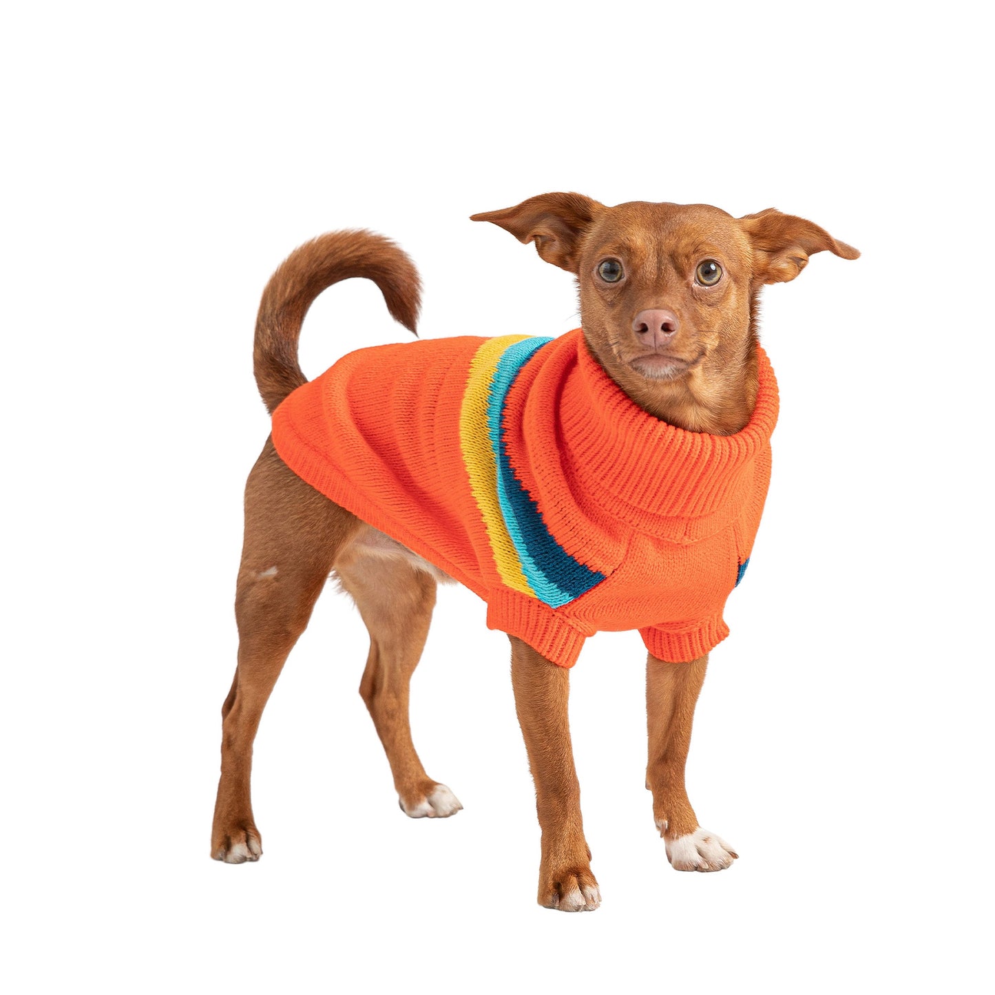 Dog Sweater – Alpine Retro Chevron Orange