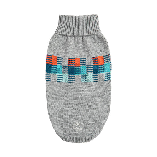 Winter Sailor Dog Sweater – Grey Mix | Retro Turtleneck