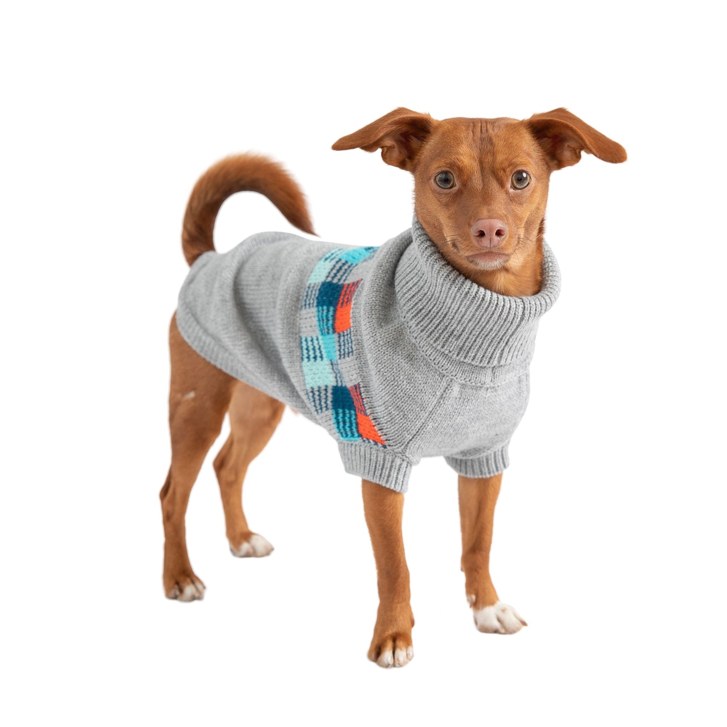 Winter Sailor Dog Sweater – Grey Mix | Retro Turtleneck