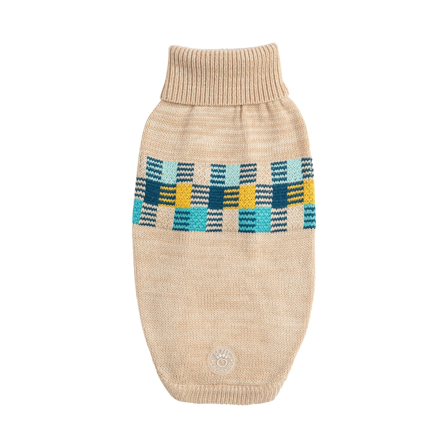 Winter Sailor Dog Turtleneck Sweater – Retro Patchwork - High quality pet product