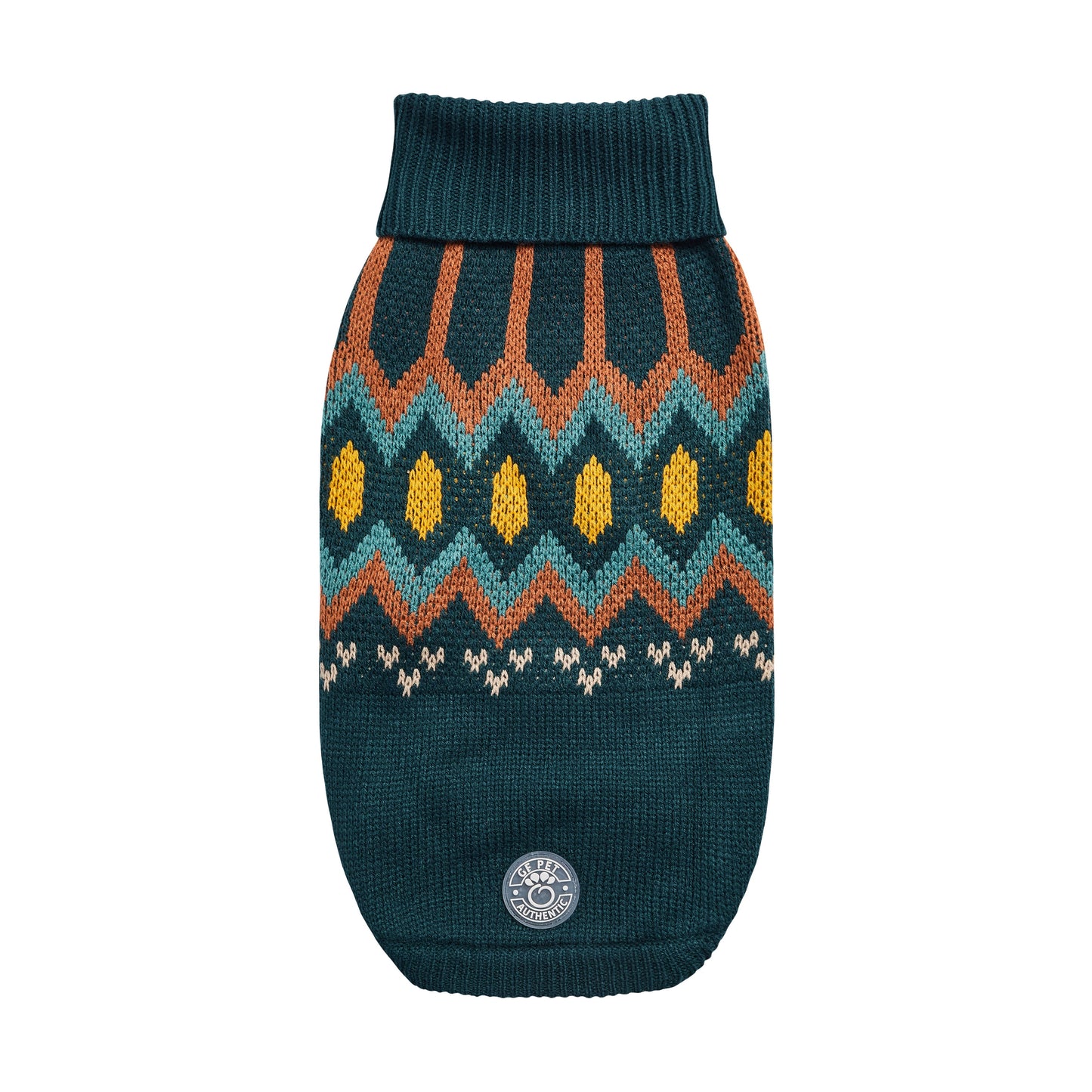 Heritage Dog Sweater – Teal | Vintage Turtleneck