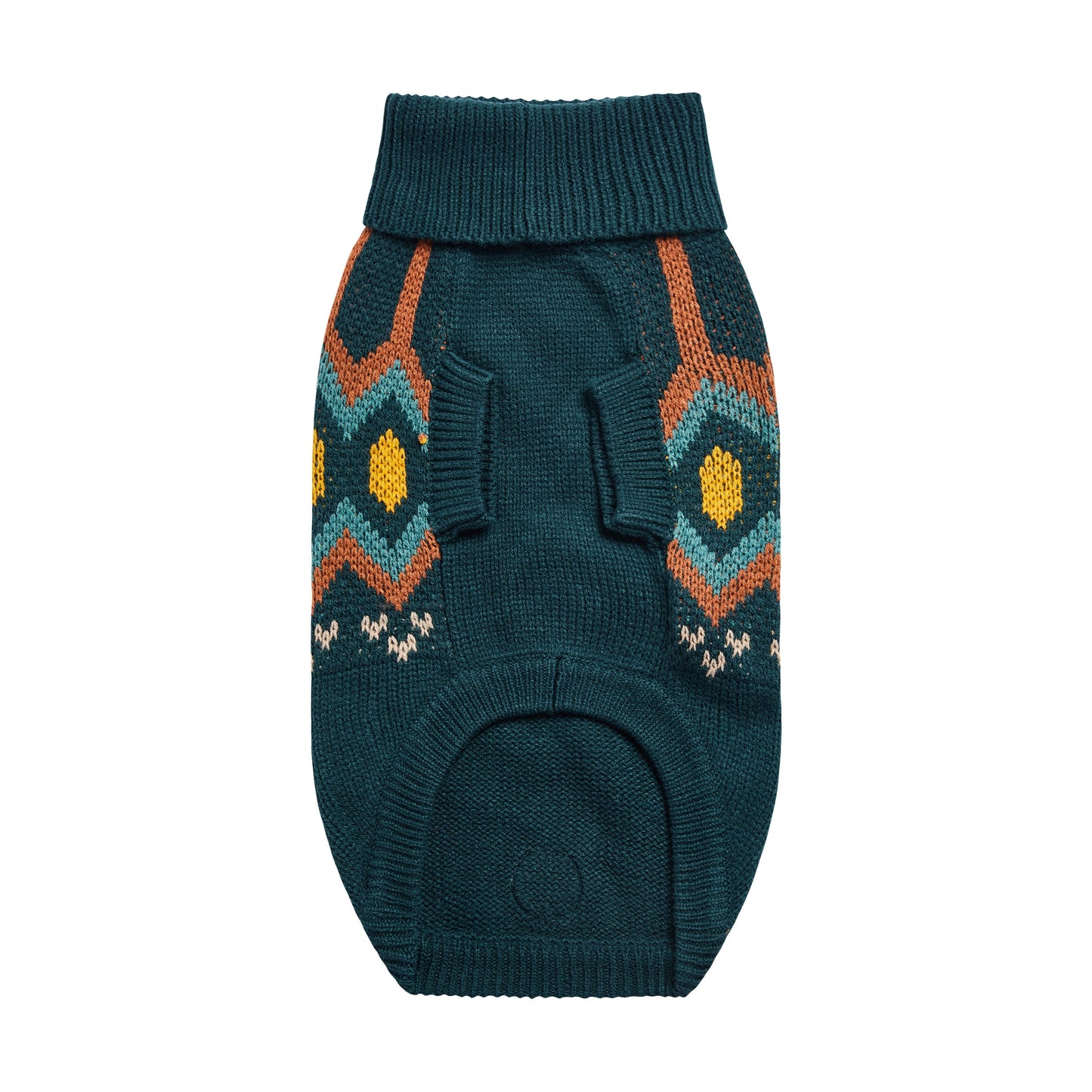 Heritage Dog Sweater – Teal | Vintage Turtleneck