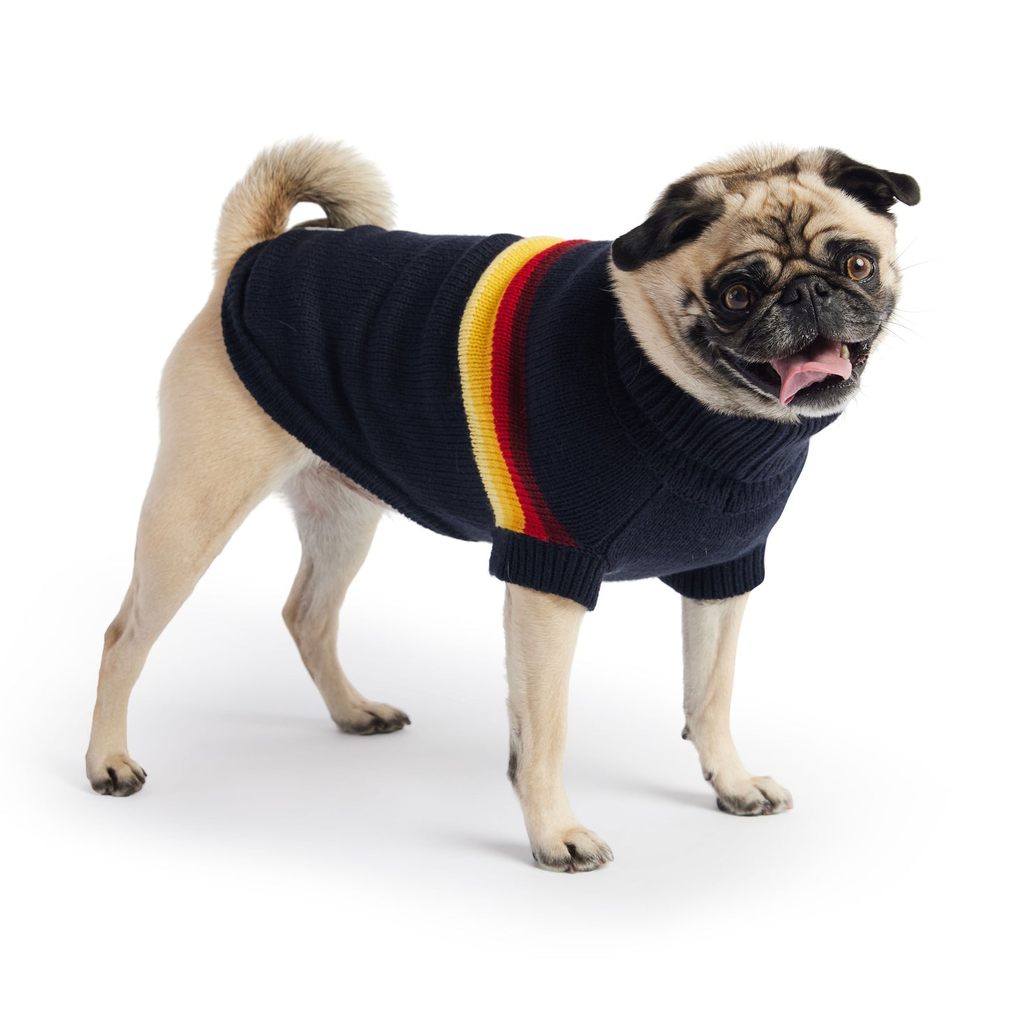 Dog Sweater – Retro Bold Color Line Navy