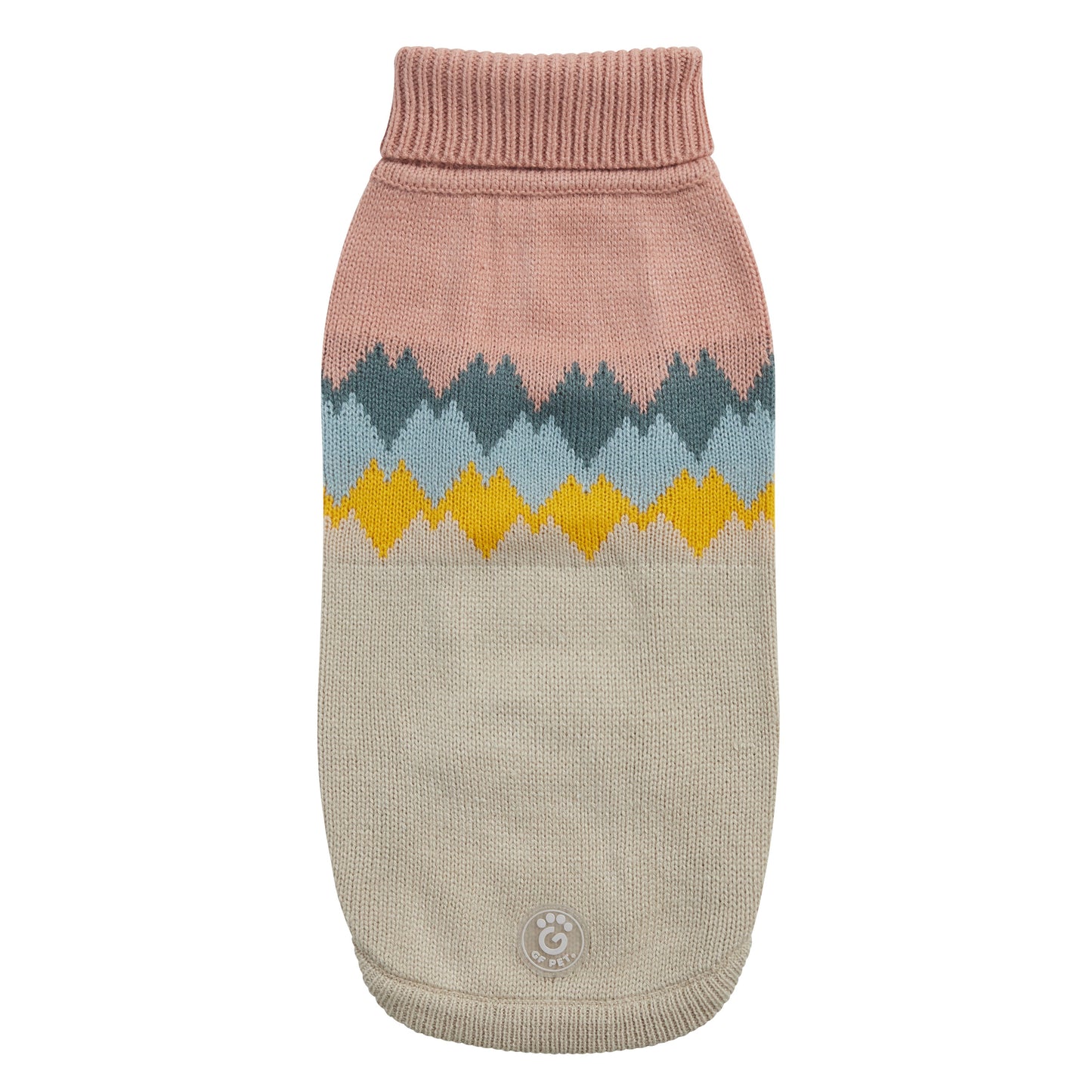 Fireside Dog Sweater – Multi-Knit Turtleneck, Clay - High quality pet product
