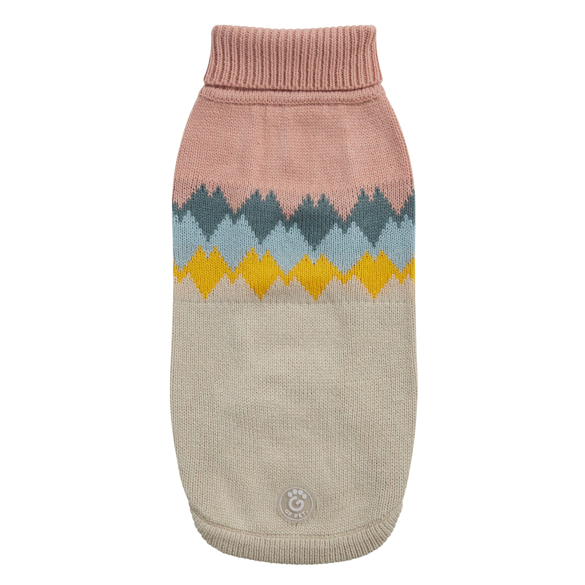 Fireside Dog Sweater – Multi-Knit Turtleneck, Clay - High quality pet product
