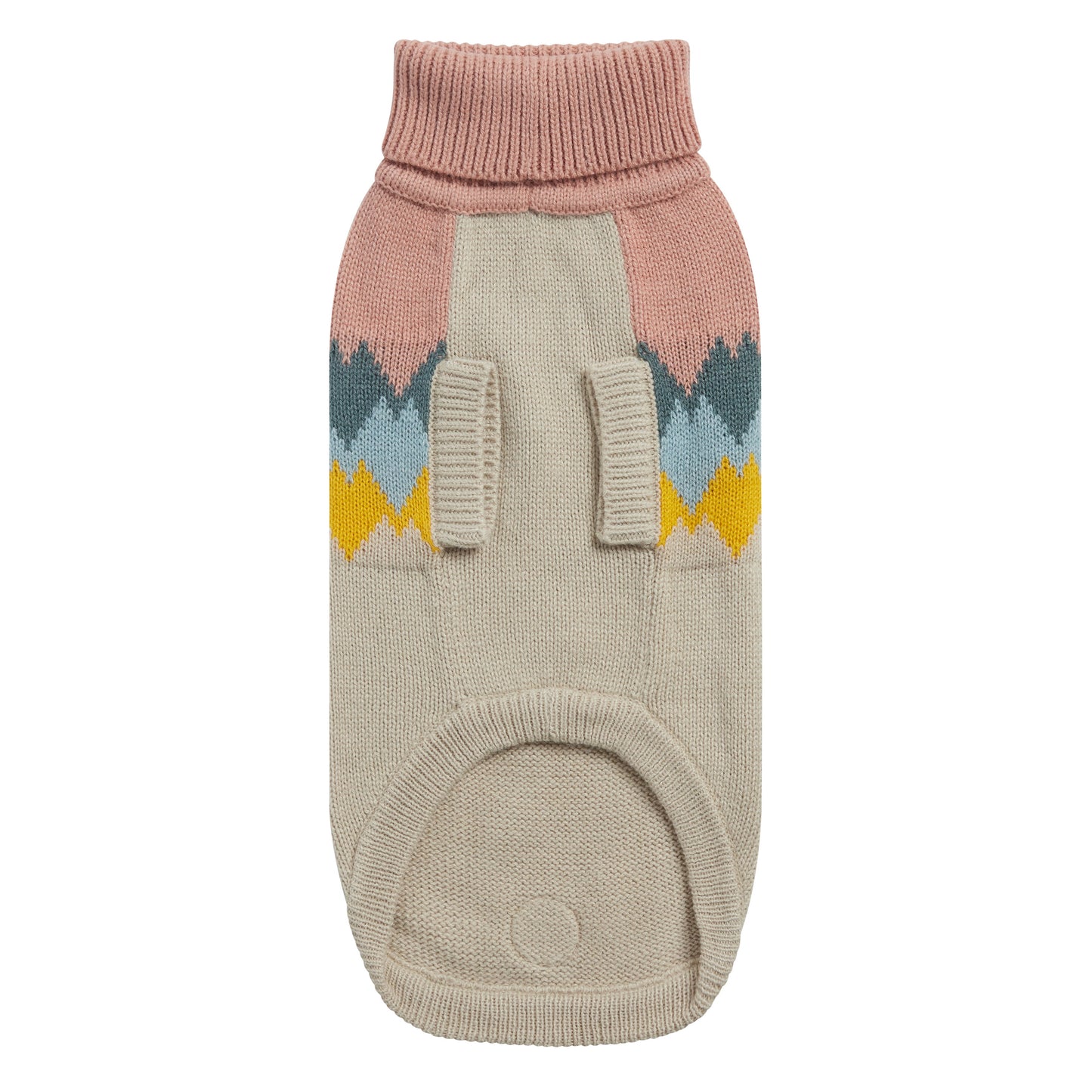 Fireside Dog Sweater – Multi-Knit Turtleneck, Clay