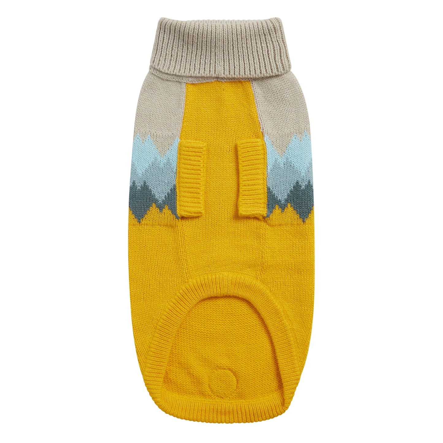 Fireside Dog Sweater – Multi-Knit Turtleneck, Yellow