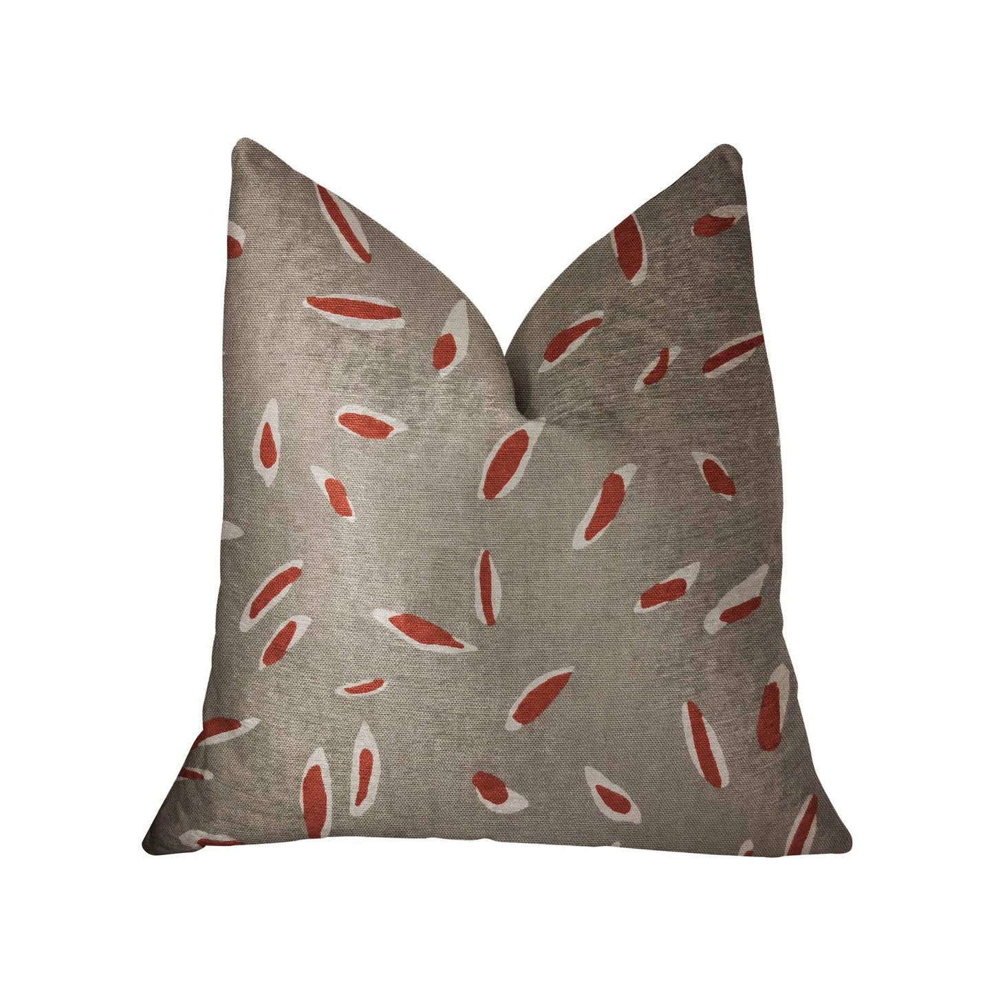 Petal Party Orange & Beige Luxury Throw Pillow – Cotton