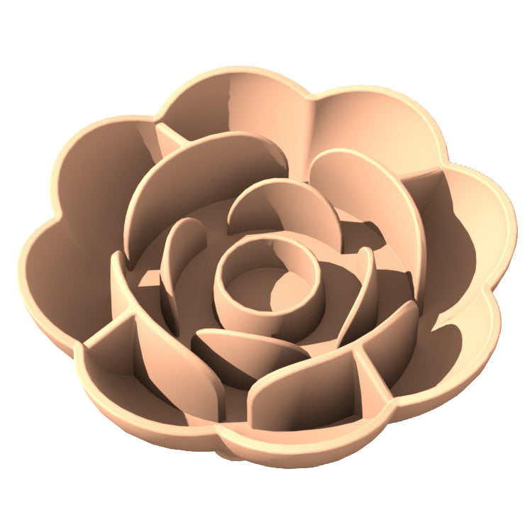 Rose Pattern Slow Feeder Bowl – Food-Grade Silicone