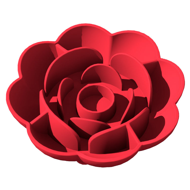 Rose Pattern Slow Feeder Bowl – Food-Grade Silicone