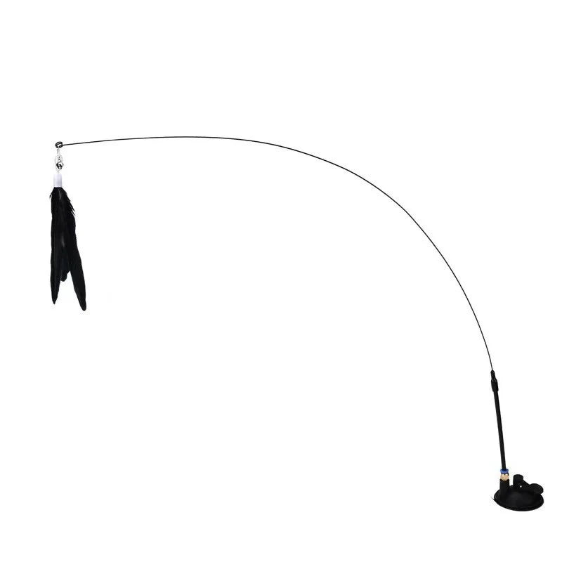 Interactive Cat Feather Toy – Suction Mount, Bounce-Back Play