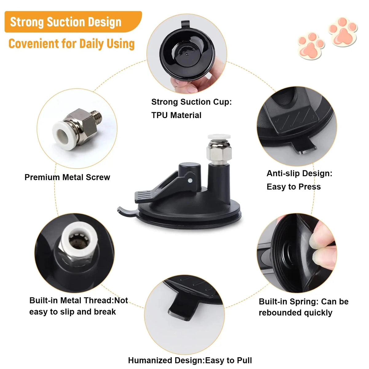 Interactive Cat Feather Toy – Suction Mount, Bounce-Back Play