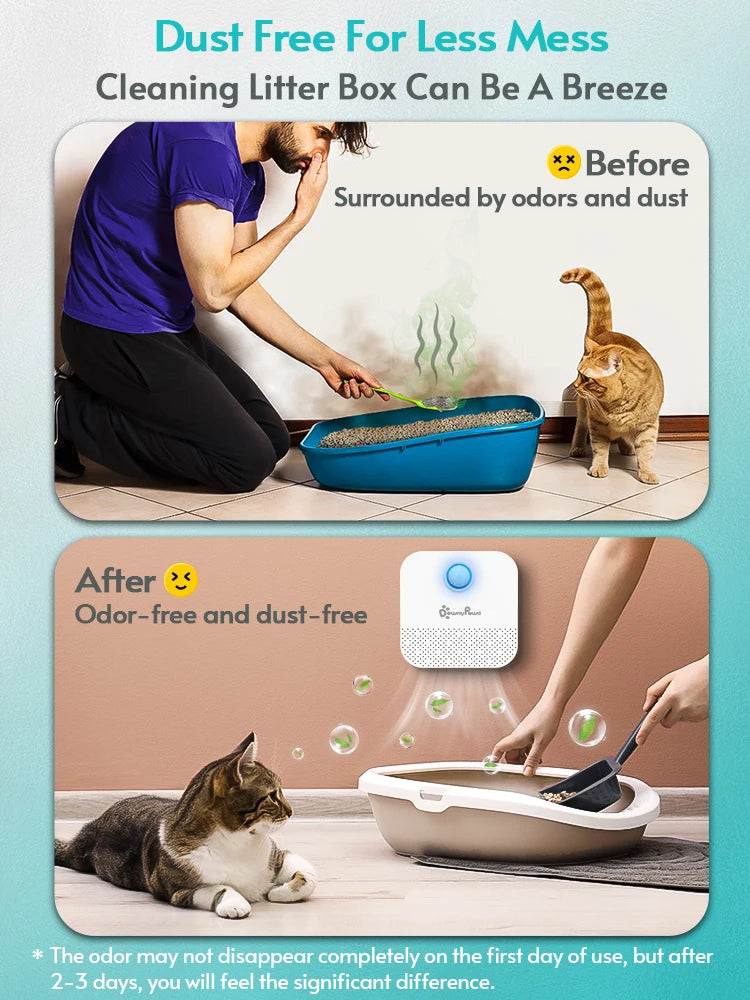 Rechargeable smart cat litter odor purifier