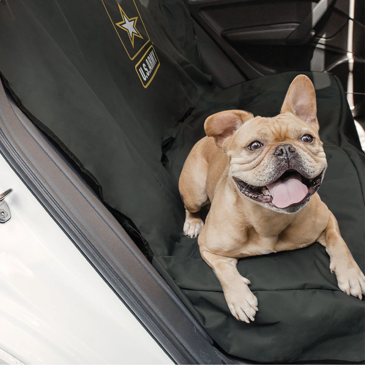 Dog Car Seat Cover – Waterproof Dark Camo Bench