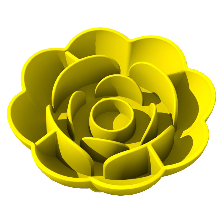 Rose Pattern Slow Feeder Bowl – Food-Grade Silicone