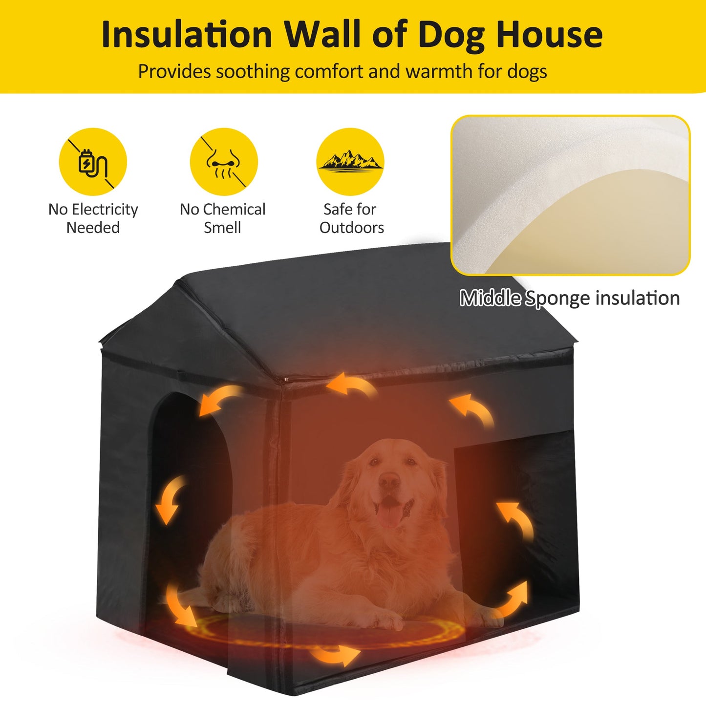 Insulated Large Dog House – Pine with Winter Liner