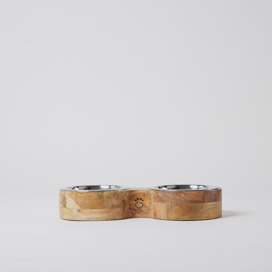 Elevated Dog Feeder Wood & Metal Stand - video